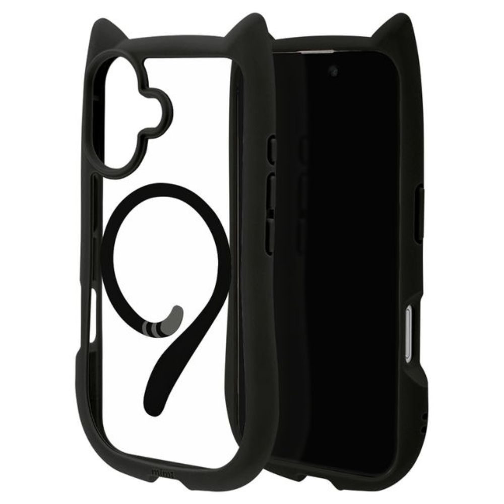 Telephone Lease iPhone 16 Case Cover MagSafe Compatible Cat Ears Black