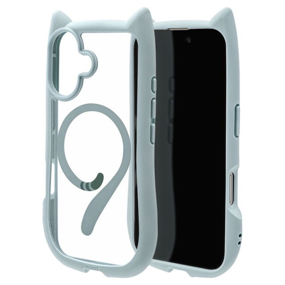 Telephone Lease iPhone 16 Case Cover MagSafe Compatible Cat Ears Smoky Blue