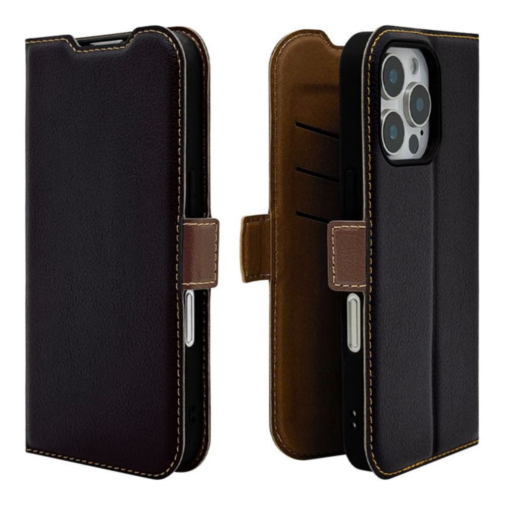 Telephone Lease iPhone 16 Pro Wallet Case Slim Fit Black x Brown