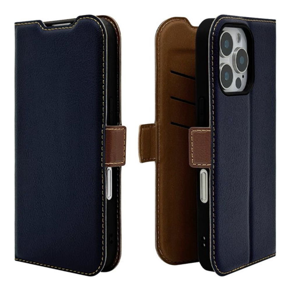 Telephone Lease iPhone 16 Pro Wallet Case Slim Fit Navy x Brown