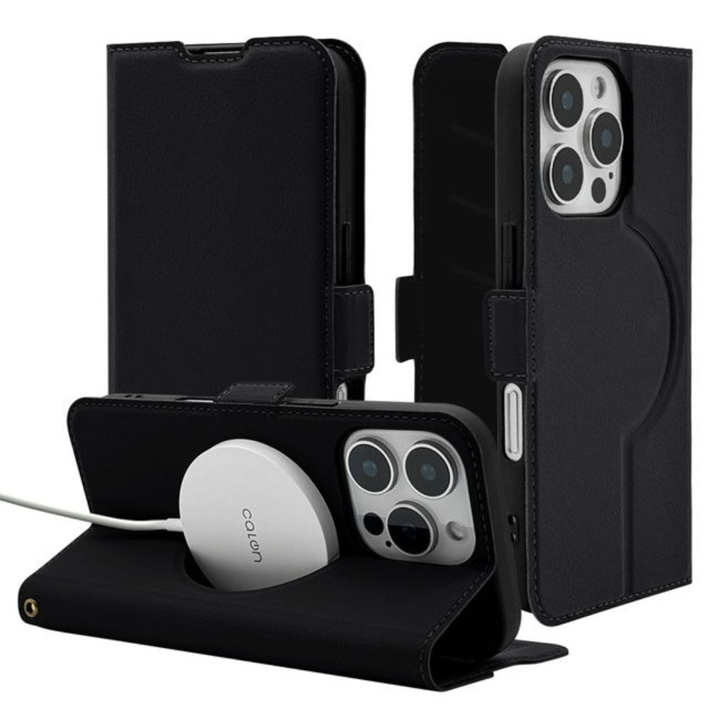 Telephone Lease iPhone 16 Pro Wallet Case MagSafe Compatible Wireless Charging Compatible Black
