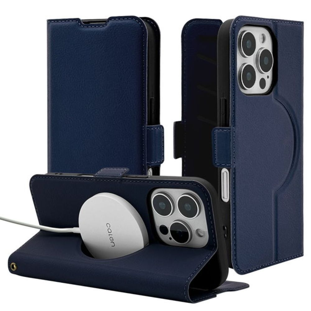 Telephone Lease iPhone 16 Pro Wallet Case MagSafe Compatible Wireless Charging Compatible Navy