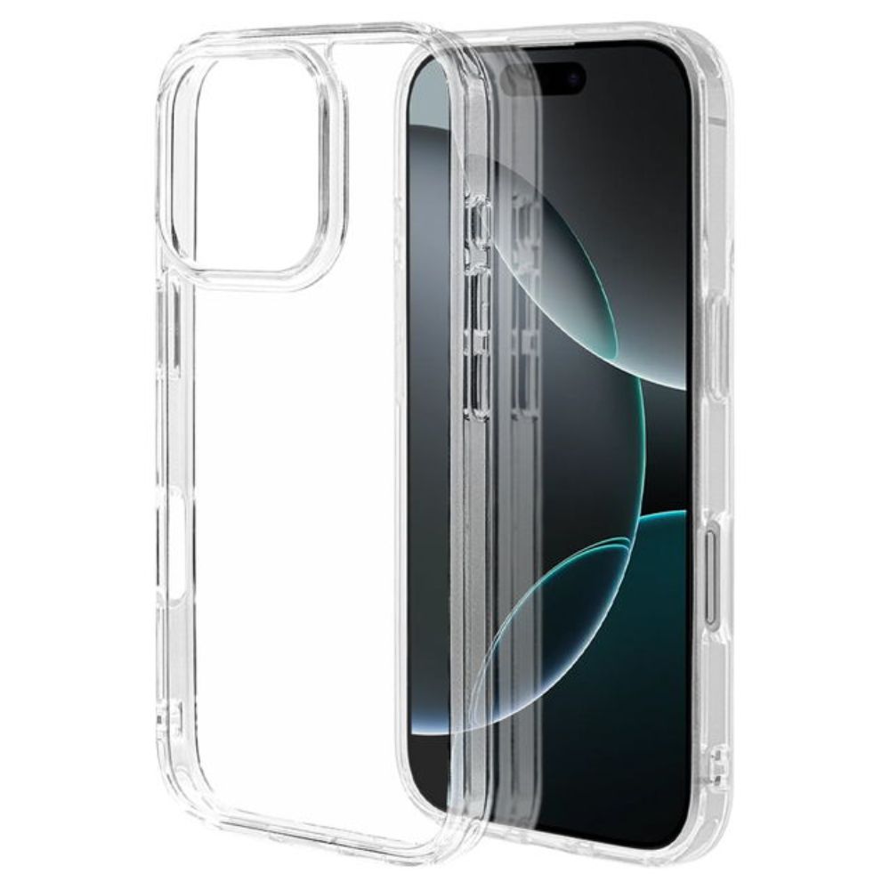 Telehone Lease iPhone 16 Case Clear TPU Strap Hole Wireless Charging Compatible