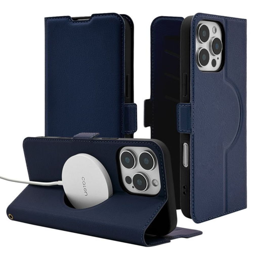 Telephone Lease iPhone 16 Pro Max Slim Wallet Case MagSafe Compatible Navy