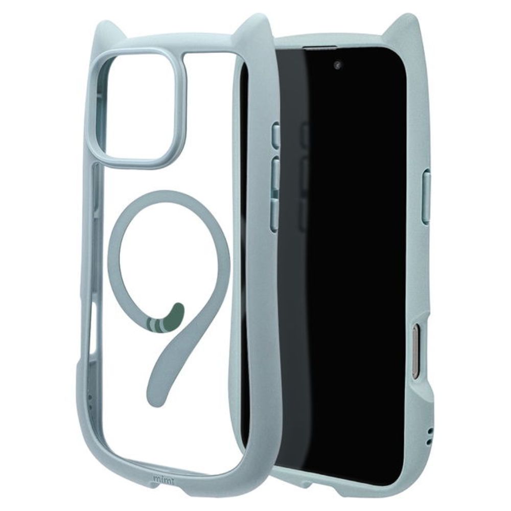 Telephone Lease iPhone 16 Pro Max Case Cover MagSafe Compatible Cat Ears Smoky Blue