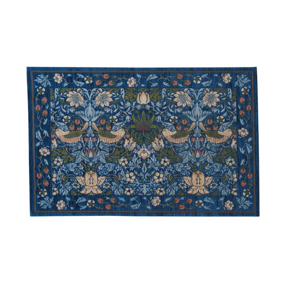 Strawberry Thief Mat Approximately 60×90cm FH1709A B Blue