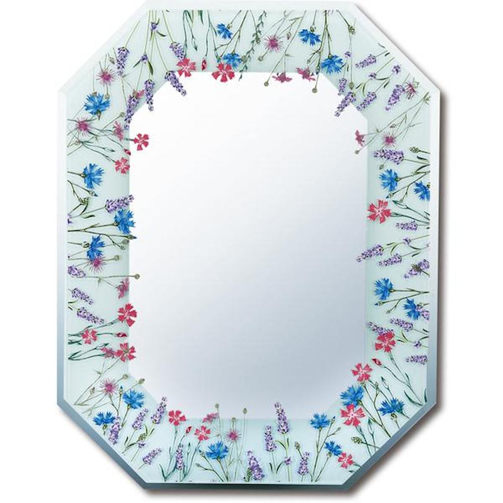 Octagonal Mirror 'Field Flower Blue'