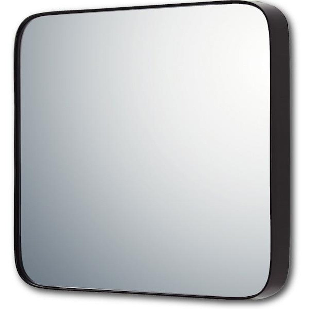 Slim Line Mirror Round Corner M BK