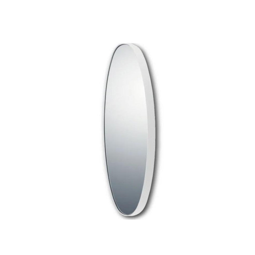 Slim Line Mirror 'Oval Long' Gloss White