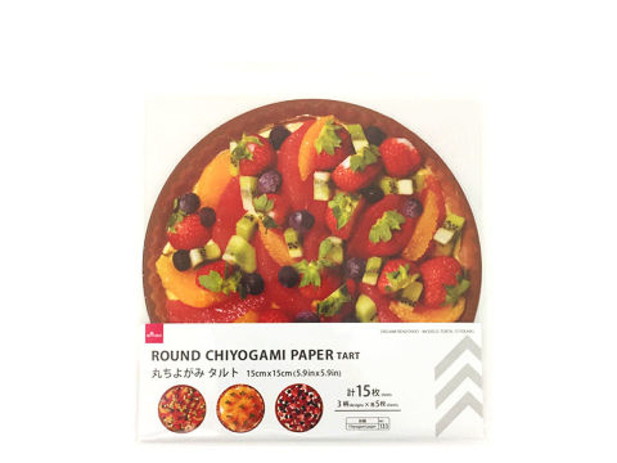 Die-Cut Round Chiyogami (Tart, 15 Sheets)