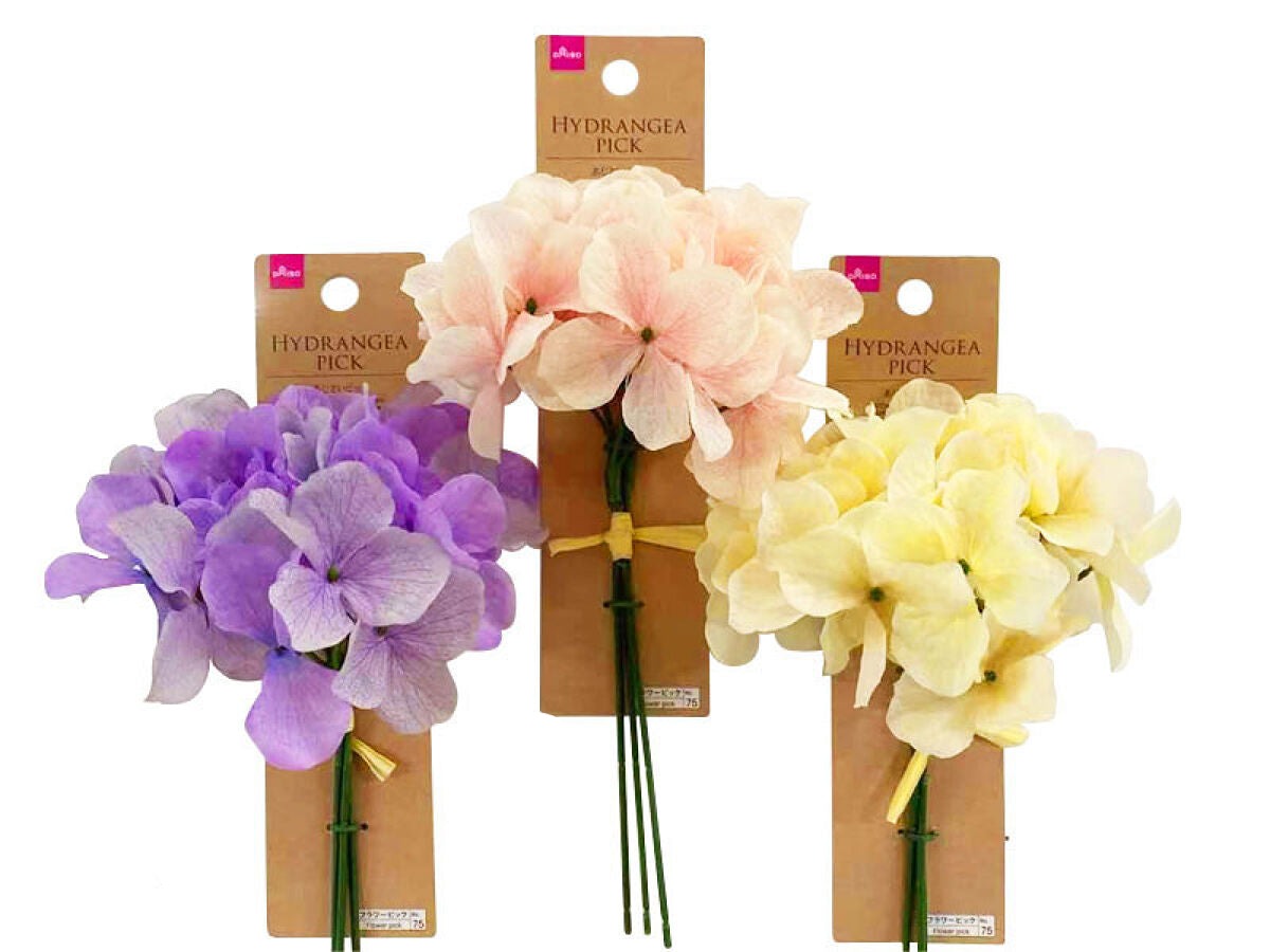 Hydrangea Pick (White, Light Pink, Purple)