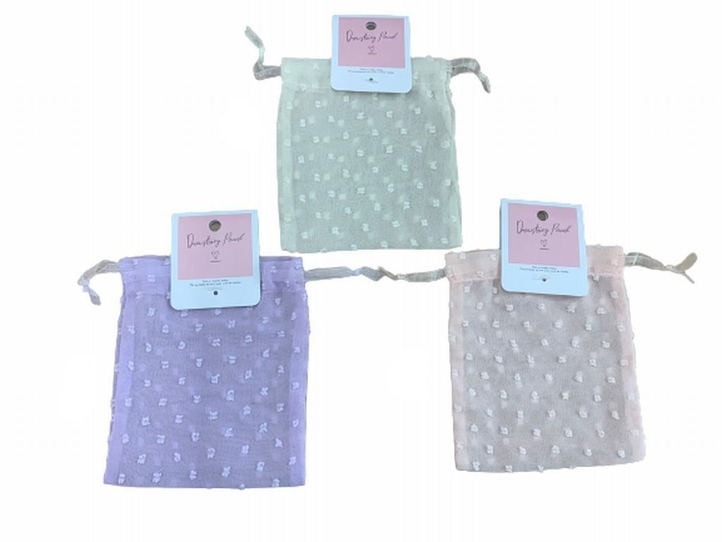 Drawstring Sheer Dot Pouch