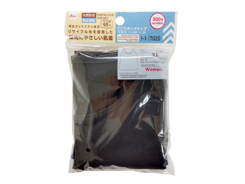 ECO Tank Top (Antibacterial, Quick-Dry, XL, Black)