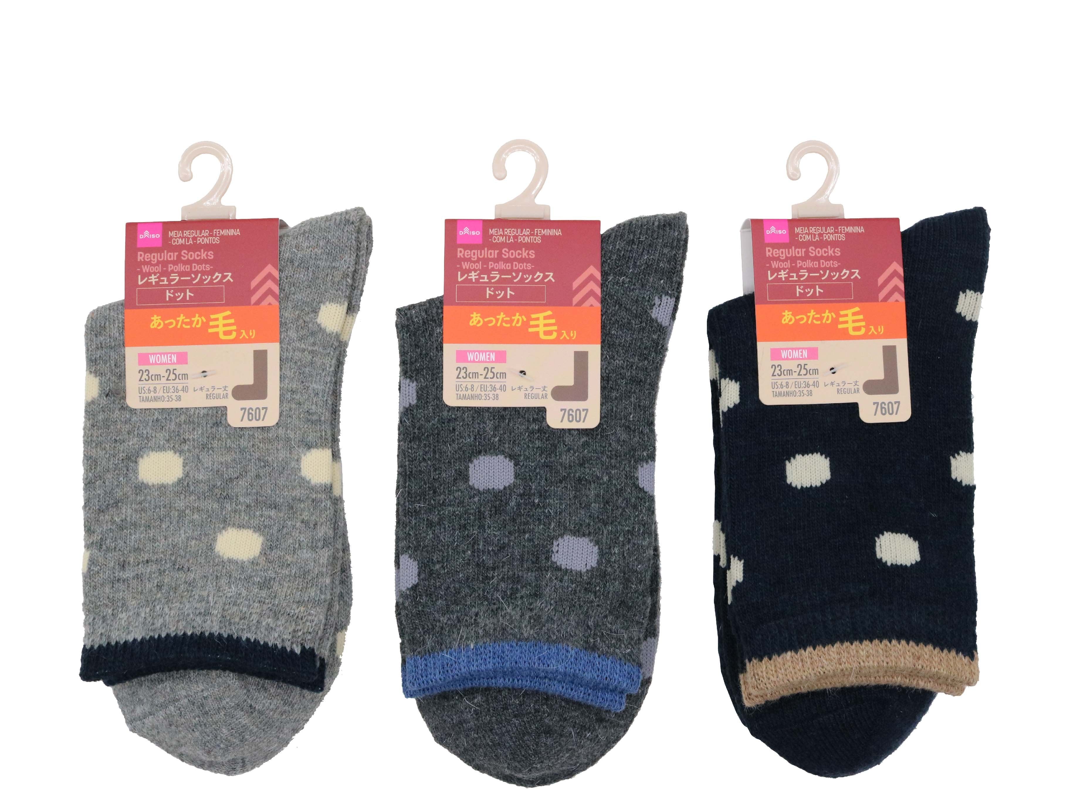 Regular Socks (Ladies, Wool Blend, Dots)