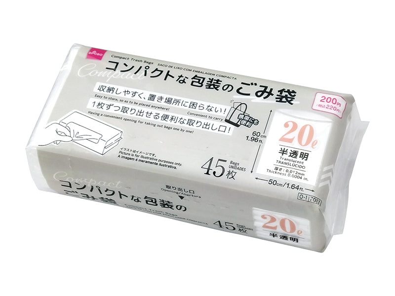 Compactly Packaged Trash Bag (Semi-Transparent, 45 Sheets)