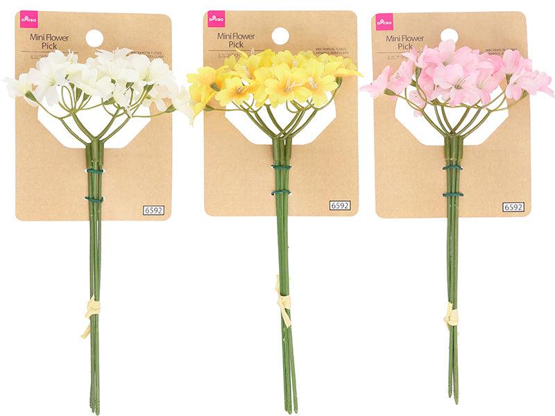 Mini Flower Pick (White, Yellow, Light Pink)