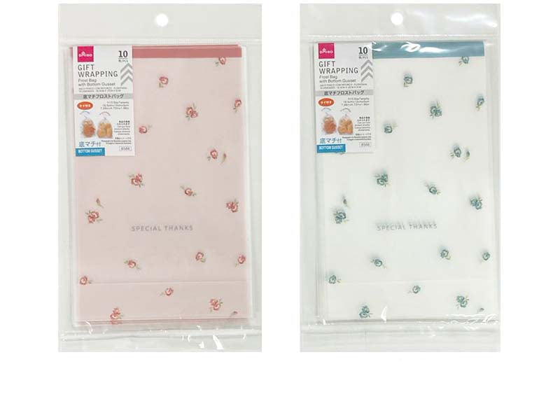 Bottom Gusset Frost Bag (Small Flower Pattern, 10 Pieces)