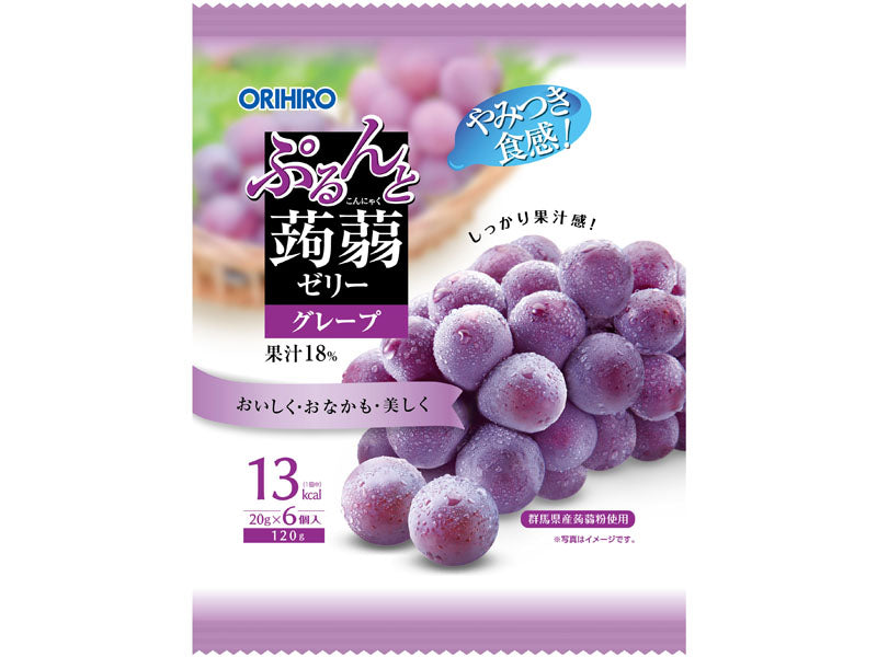 Orihiro Purun Konjac Jelly Pouch Grape 20g x 6