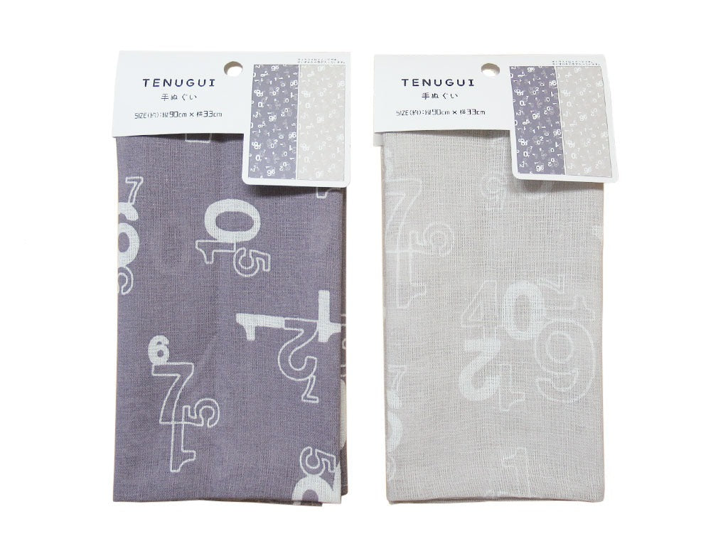 Cotton Blend Tenugui (Number Pattern)