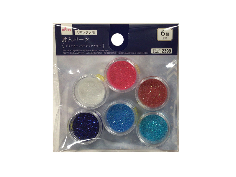 UV Resin Inclusions (Glitter, Basic Color, 6 Pieces)