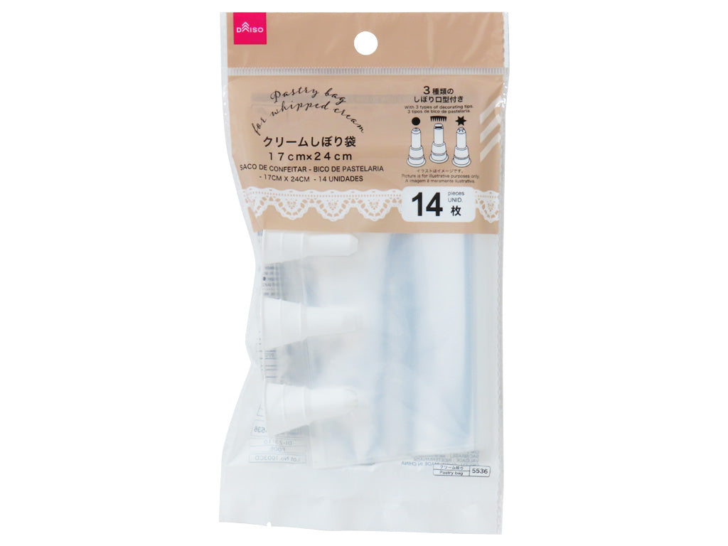Cream Piping Bags (with Nozzles, 14 Pieces)