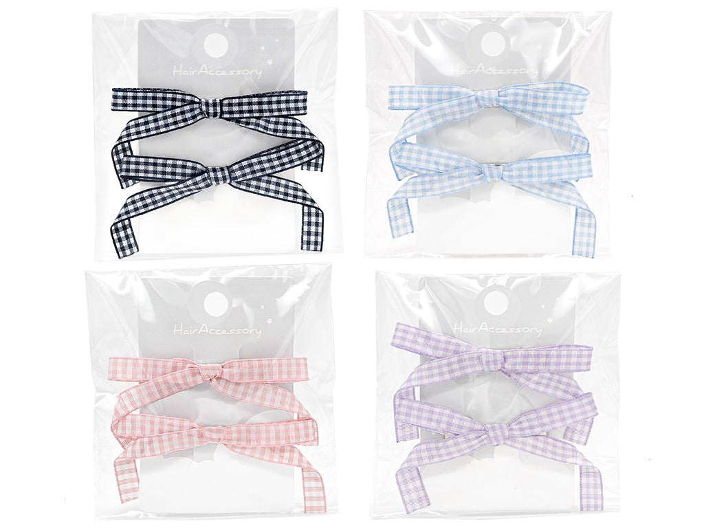 Hair Clip (Ribbon, Gingham Check)