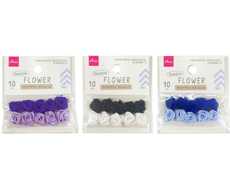 Decorative Flower (Satin Rose, 10 pcs, B)