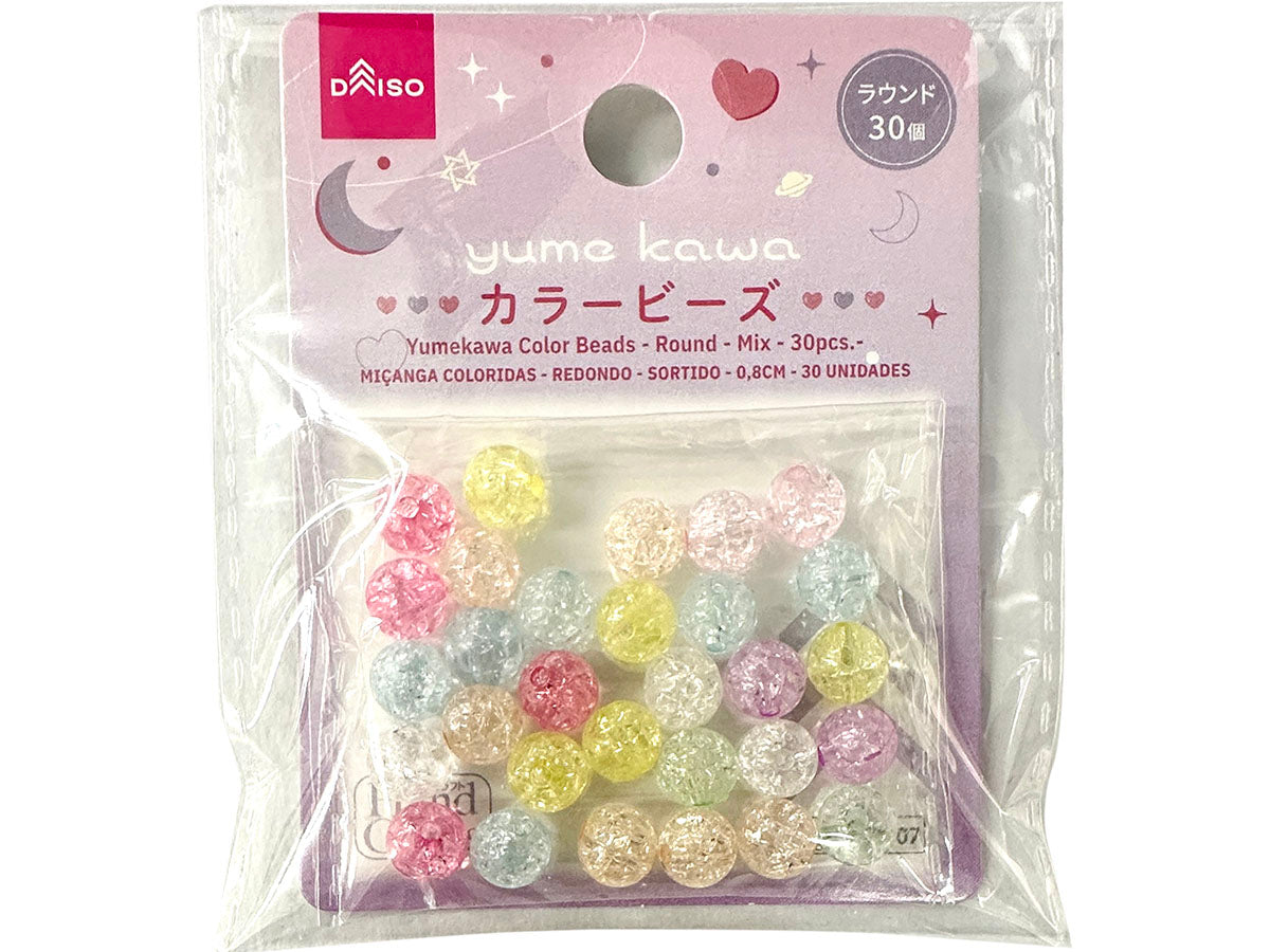 Dreamy Color Beads (Round, Mix, 30 Pieces)