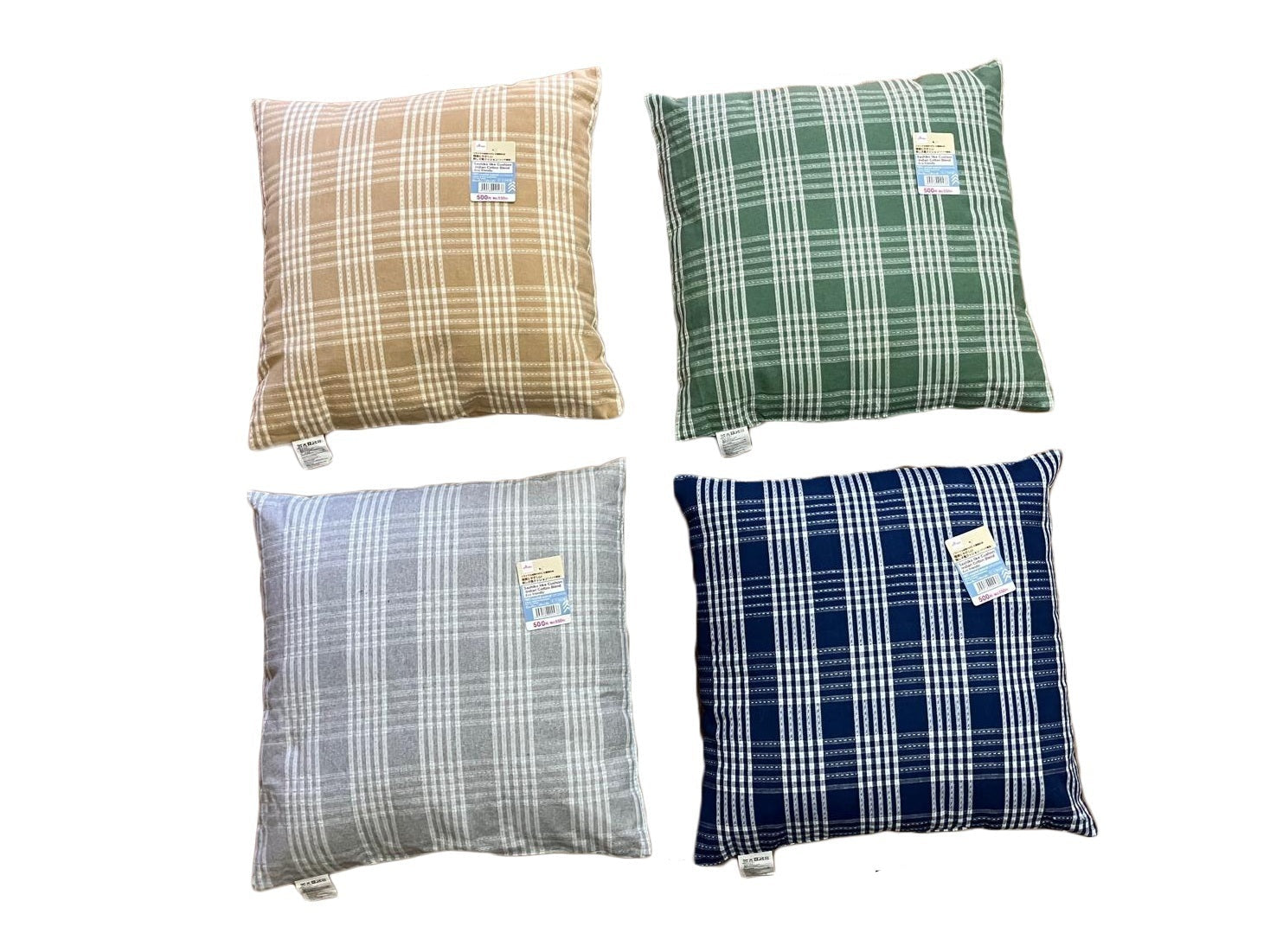 Sashiko Style Cushion (Mixed Indian Cotton)
