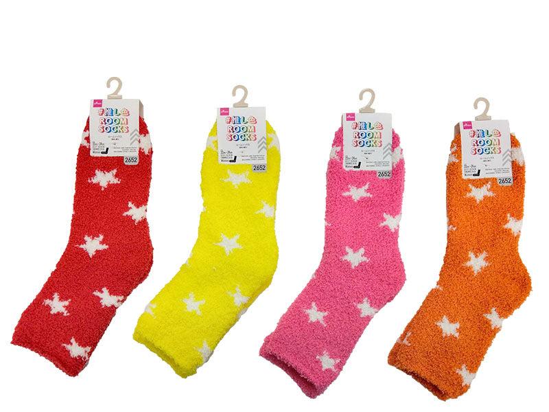 Room Socks (Women's, Favorite Color, Star Pattern, Warm Colors)