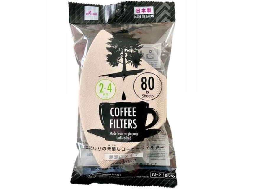 Coffee Filters (2-4 Cups, Unbleached, 80 Sheets)