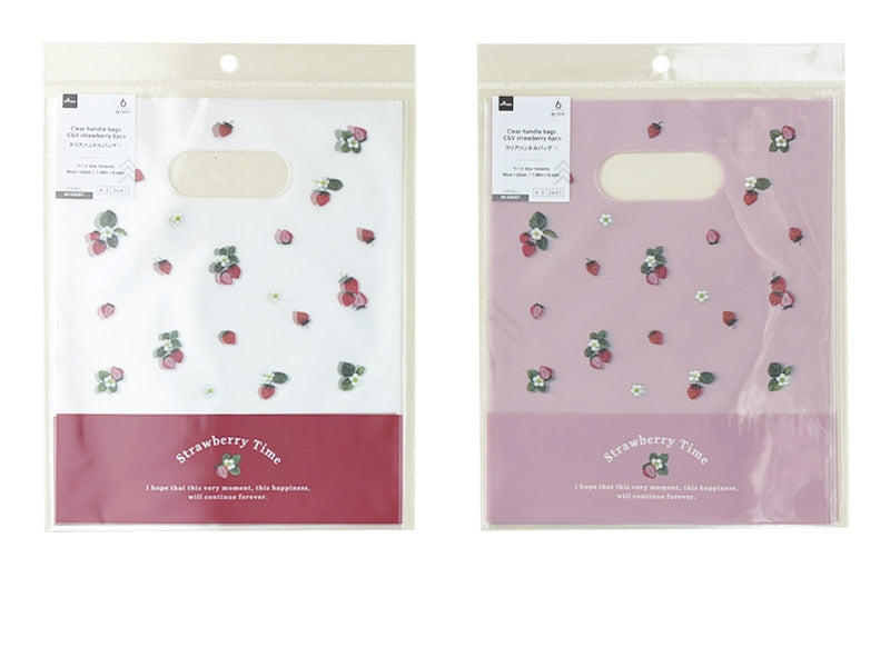 Clear Handle Bag (CGV Strawberry, 6 Pieces)