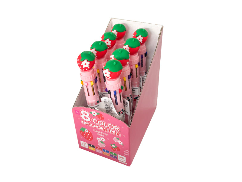 8-Color Ballpoint Pen (Strawberry)