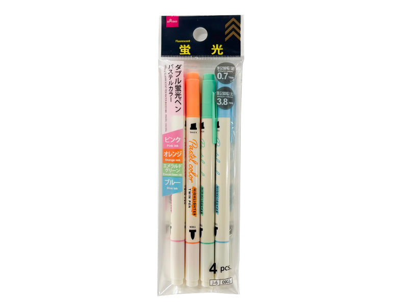 Double Highlighter (4 Pieces, Pastel Colors)