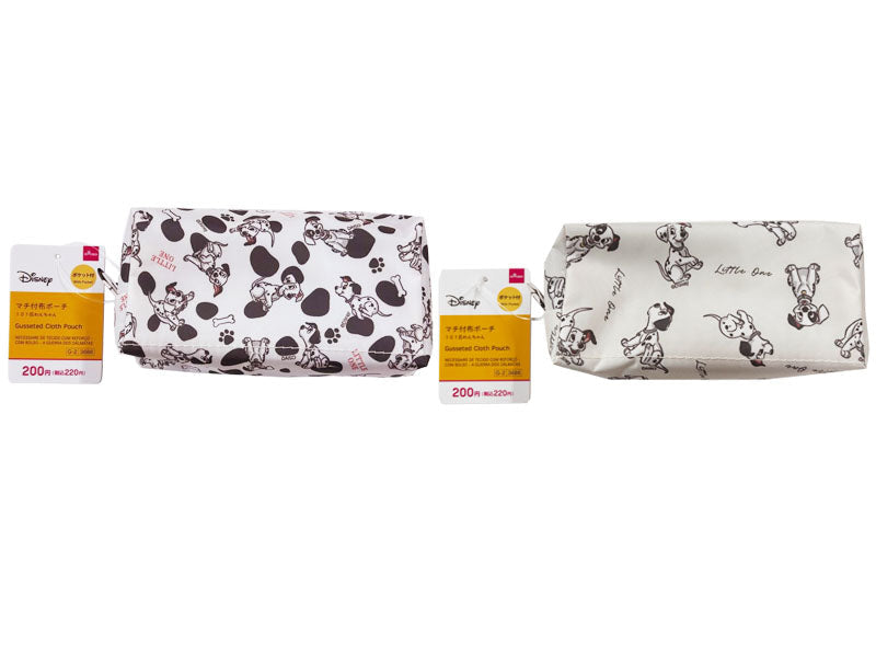 Gusseted Fabric Pouch with Pocket (101 Dalmatians)