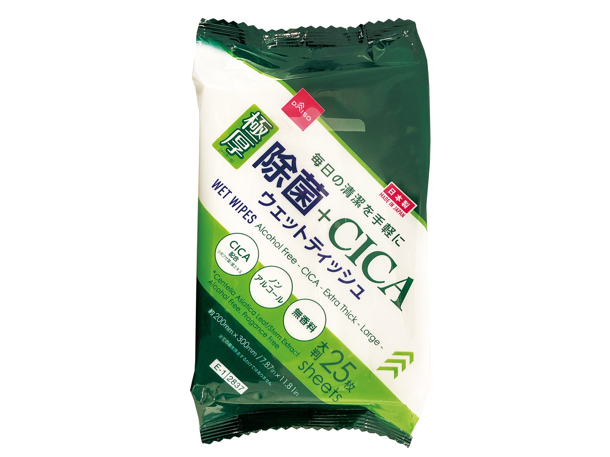 Non-Alcohol CICA Wet Tissue (Thick, Large, 25 Sheets)