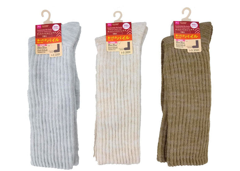 Loose Pile Socks (Women's, Mixed Yarn, Regular Length)