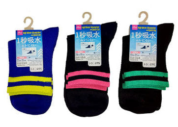 1-Second Absorb Socks (Ladies, Coarse Mesh, Ankle Length, 2 Lines)