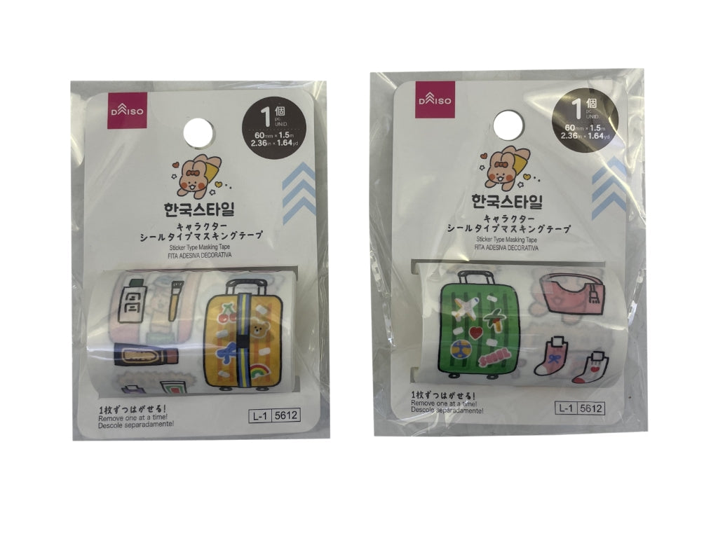 Sticker Type Masking Tape (Korean Style Character, 1 Piece)
