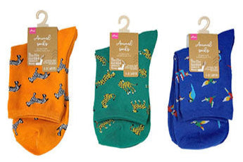 Animal Socks (Regular Length, Zebra, Leopard, Bird)