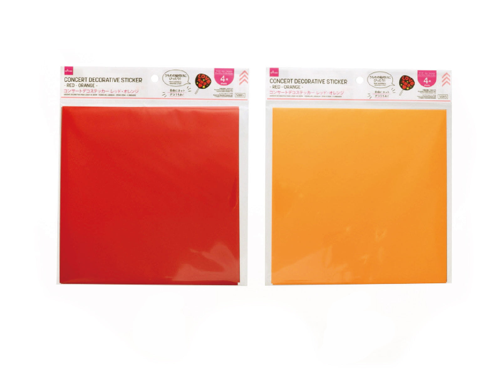 Concert Deco Stickers (Red & Orange, 4 Pieces)