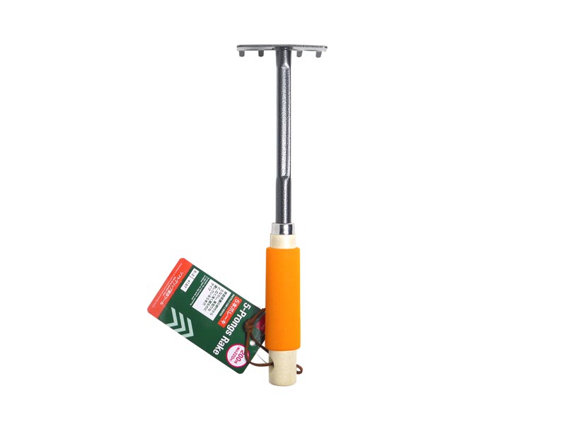 Five-Prong Rake (Soft Grip Gardening Tool)