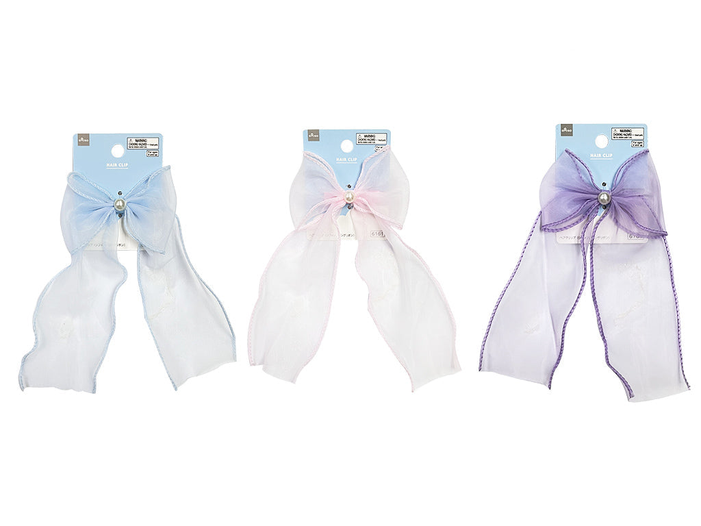 Hair Clip (Chiffon, Long Ribbon)