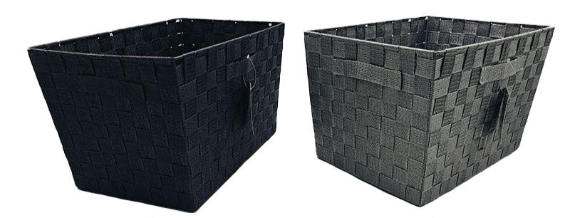 PP Storage Basket (Color Box Size, Black & Gray)