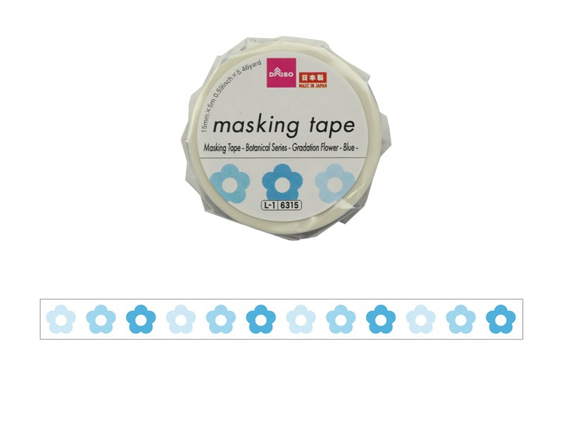 Masking Tape (Botanical Series, Gradient Flower, Blue)