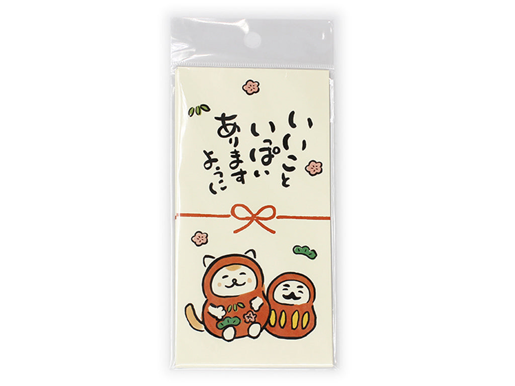 Noshi Envelope (May You Have Many Good Things, Daruma, 4 pieces)