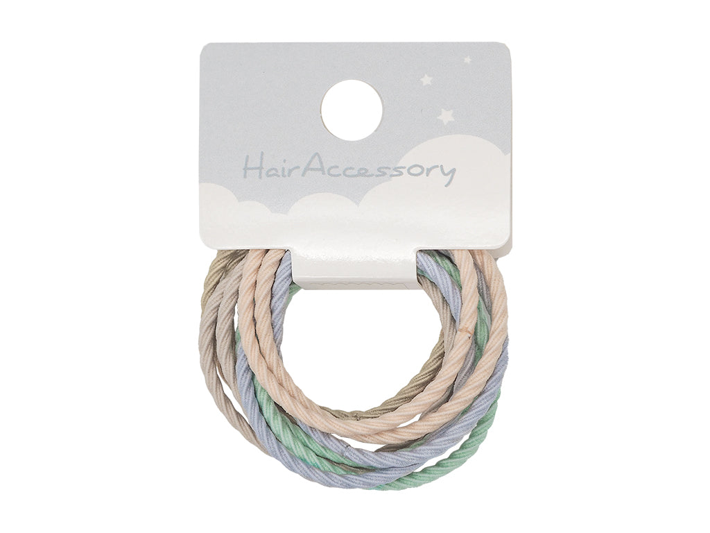 Hair Tie Set (Twist Rubber, Natural Colors)