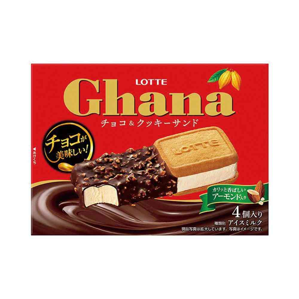 Lotte Ghana Chocolate & Cookie Sandwich Multi 240ml x 8