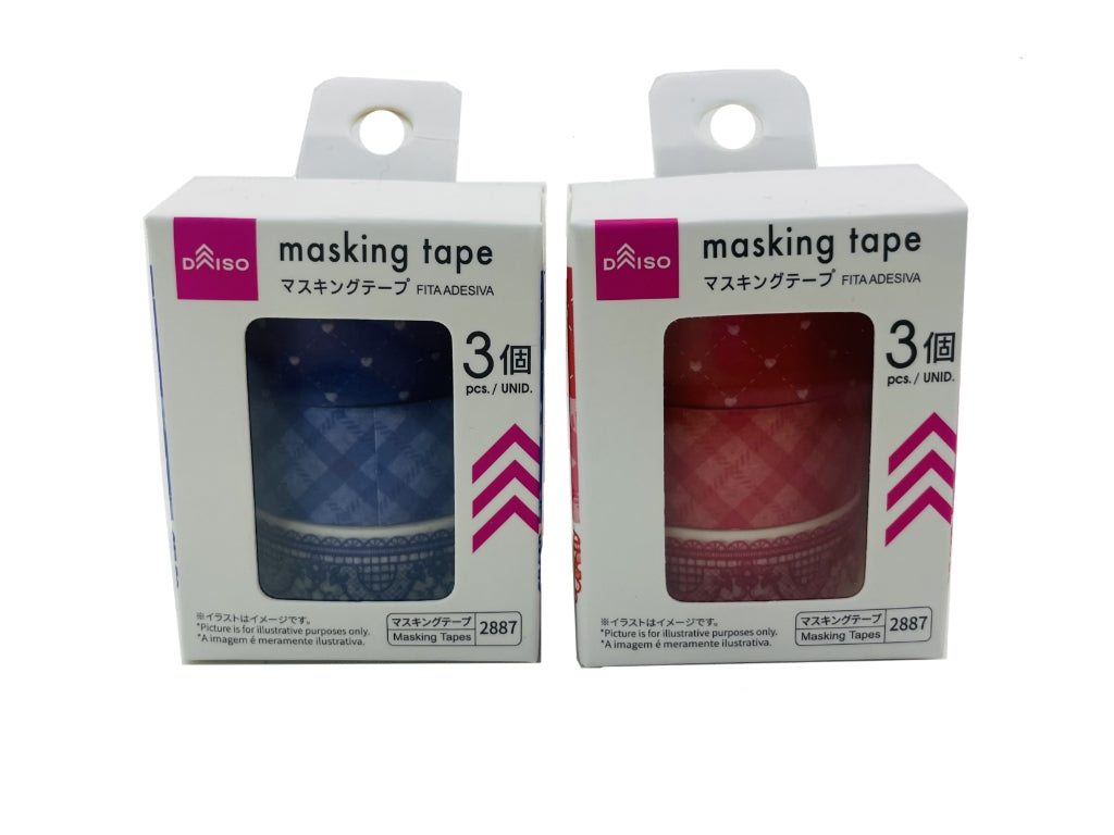 Check Color Masking Tape (Blue, Red, 3 Pieces)