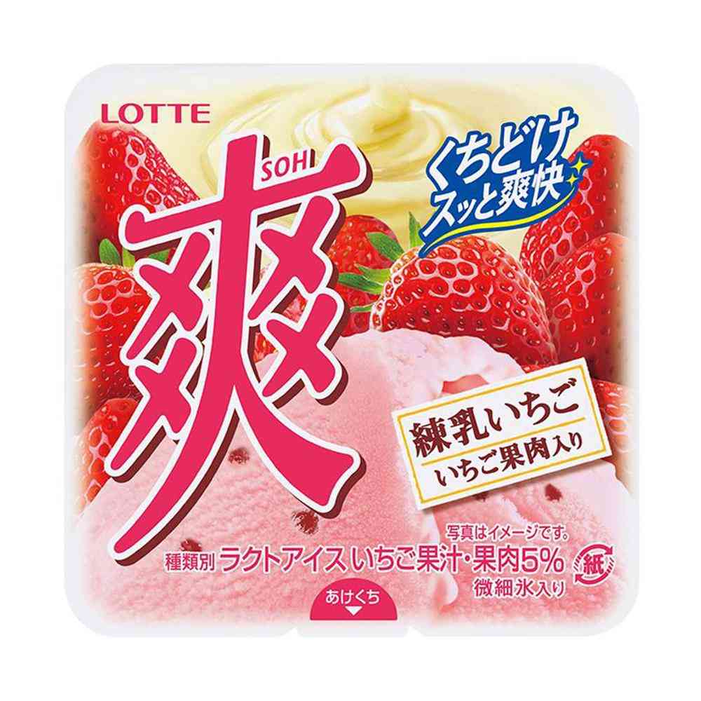 Lotte Soa Condensed Milk Strawberry 185ml x 18